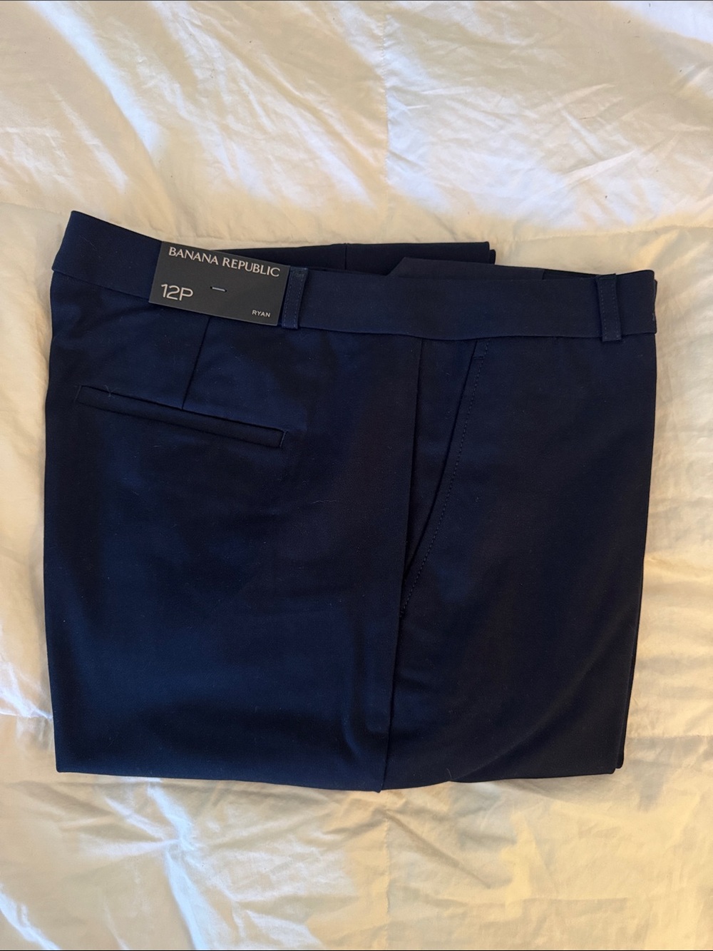 NWT Banana Republic Navy Straight-Leg Dress Pants - Ryan Size 12P